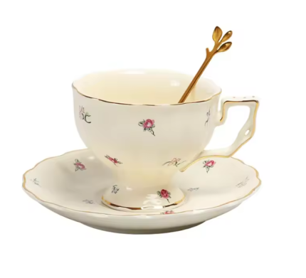 KEELION French Vintage Ceramic Coffee Cup Saucer Pot Set European Afternoon Tea